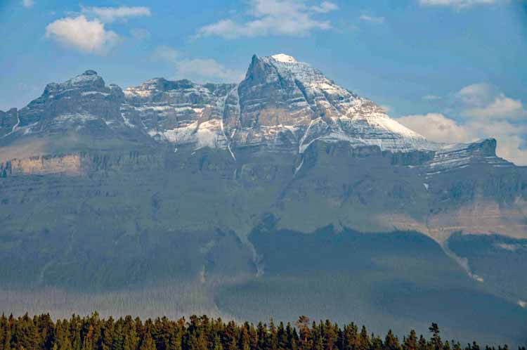 rocky mountains with snow